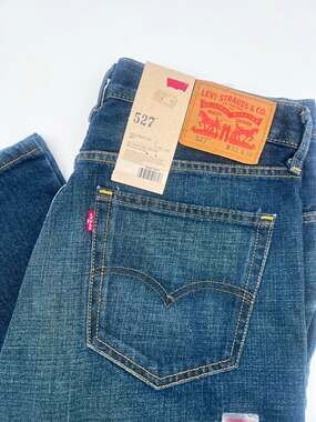 Levi’s 527 Jeans Men’s 33x34 Slim Bootcut Blue Denim Red Tab New With Tags